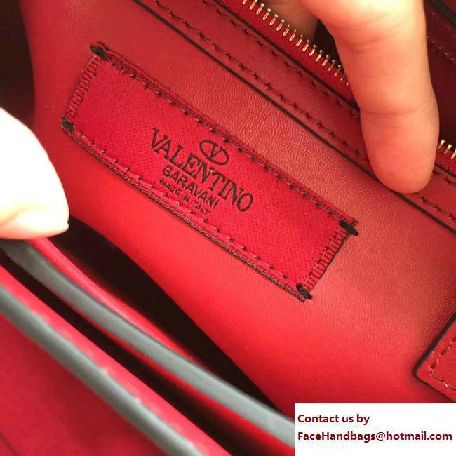 Valentino Ruckstud Strap Leather Shoulder Bag Red 2017