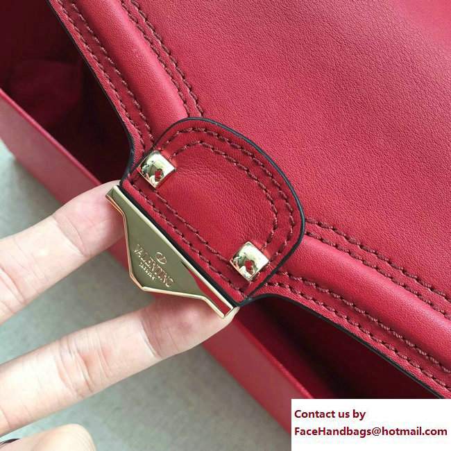 Valentino Ruckstud Strap Leather Shoulder Bag Red 2017