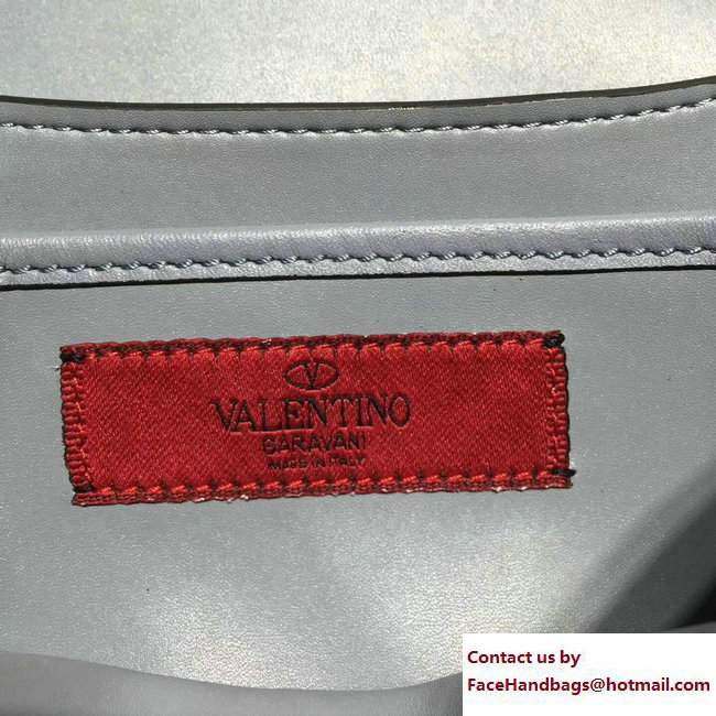 Valentino Stud Stitching Chain Cross-Body Bag Light Blue 2017