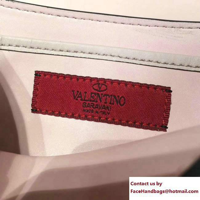 Valentino Stud Stitching Chain Cross-Body Bag Pink 2017