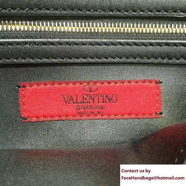 Valentino Stud Stitching Flap Clutch Bag Black 2017