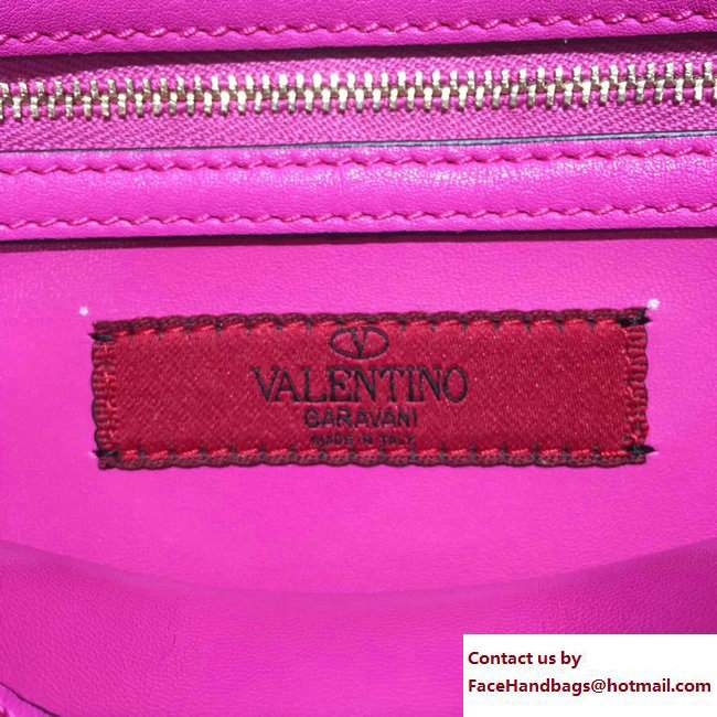 Valentino Stud Stitching Flap Clutch Bag Fuchsia 2017