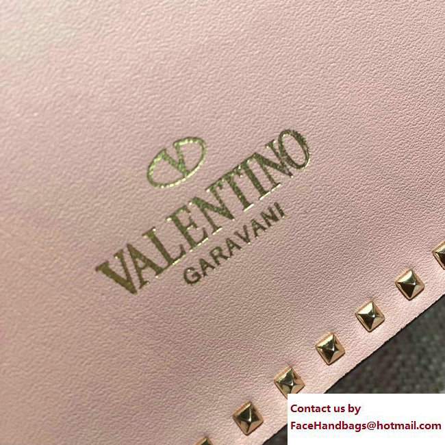 Valentino Stud Stitching Flap Clutch Bag Pink 2017 - Click Image to Close