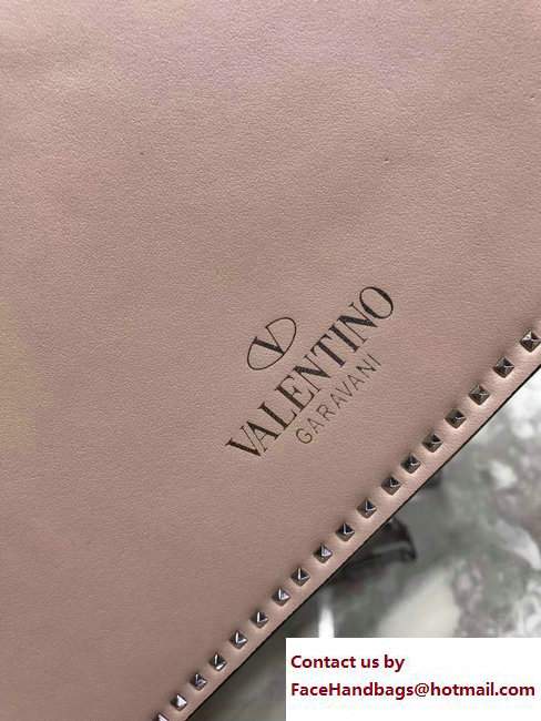 Valentino Stud Stitching Single Handle Large Bag Apricot 2017 - Click Image to Close