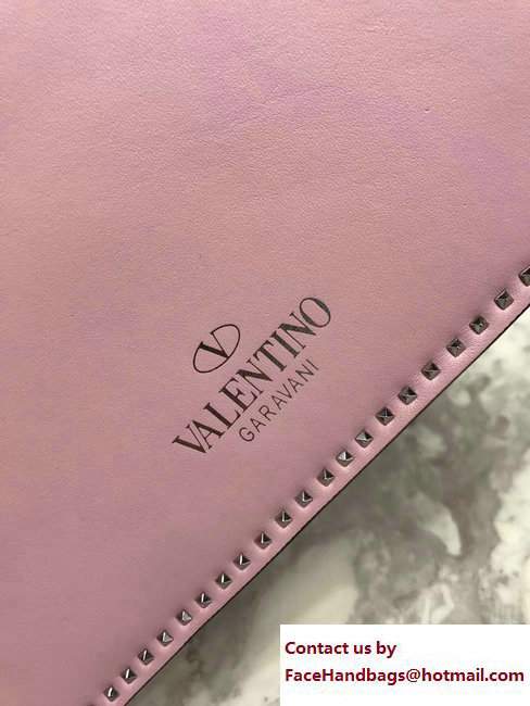 Valentino Stud Stitching Single Handle Large Bag Pink 2017