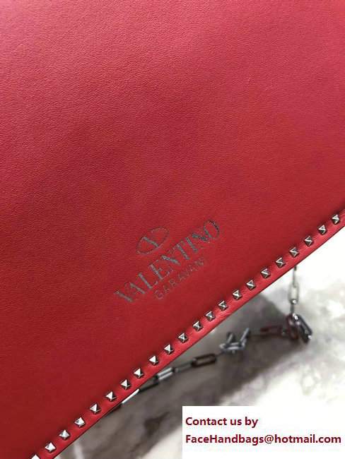 Valentino Stud Stitching Single Handle Large Bag Red 2017 - Click Image to Close