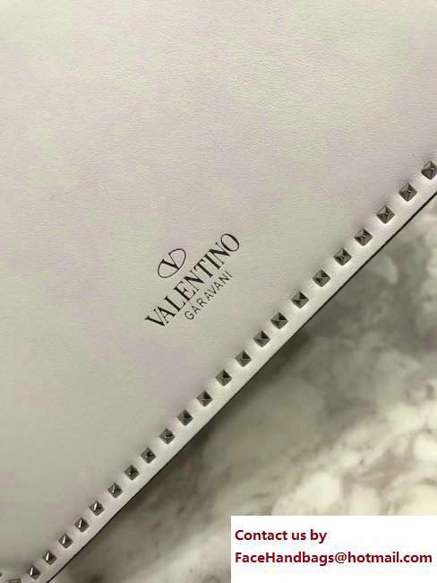 Valentino Stud Stitching Single Handle Small Bag Off White 2017