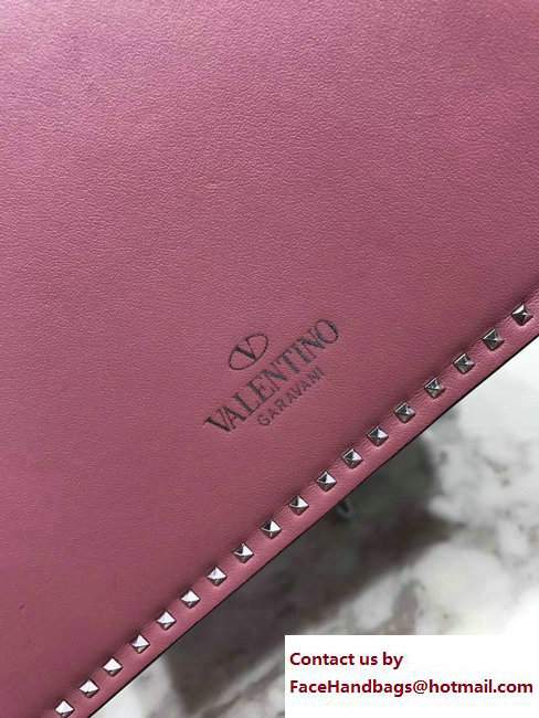 Valentino Stud Stitching Single Handle Small Bag Pastel Pink 2017 - Click Image to Close