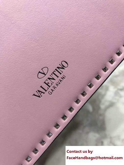 Valentino Stud Stitching Single Handle Small Bag Pink 2017