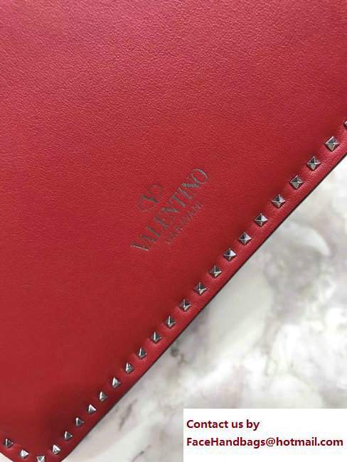 Valentino Stud Stitching Single Handle Small Bag Red 2017