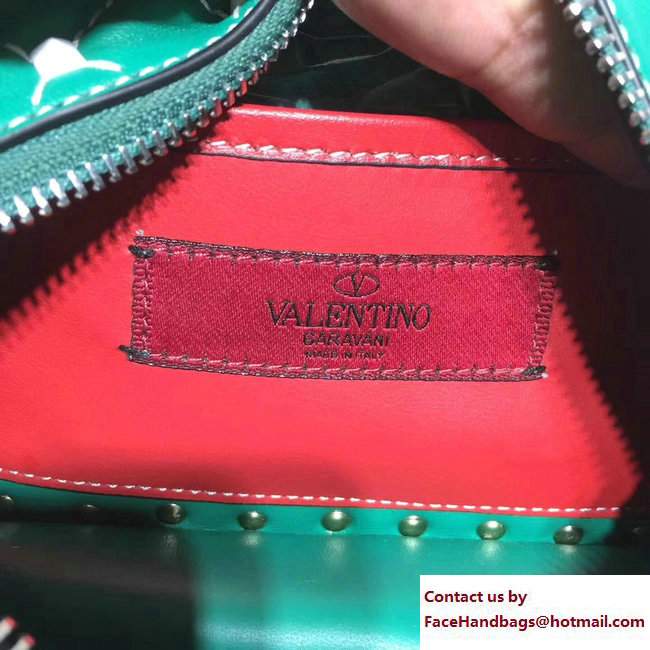 Valentino White Rockstud Spike Camera Bag Grass Green Resort 2018 - Click Image to Close