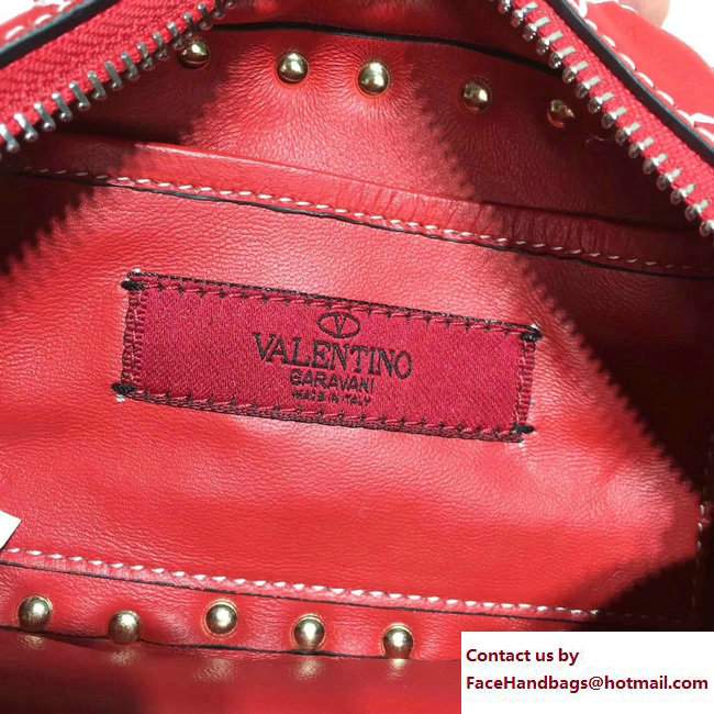 Valentino White Rockstud Spike Camera Bag Red Resort 2018 - Click Image to Close