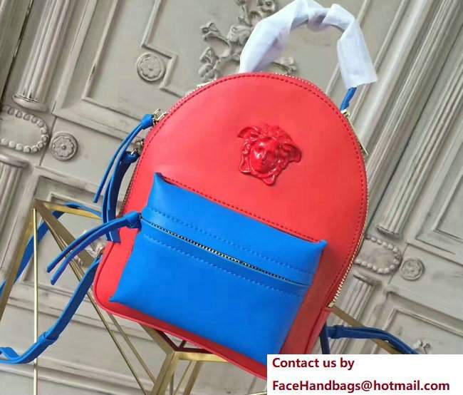 Versace Palazzo Nappa Leather Mini Backpack Red/Blue Versace Palazzo Nappa Leather Mini Backpack Red/Blue