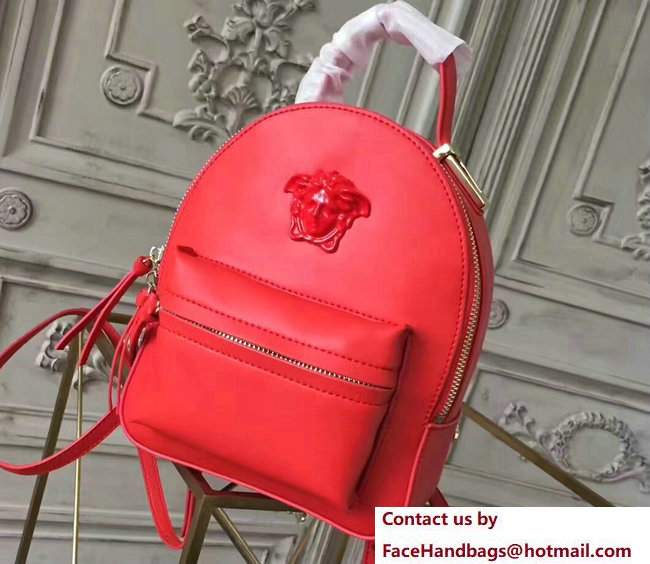 Versace Palazzo Nappa Leather Mini Backpack Red Versace Palazzo Nappa Leather Mini Backpack Red