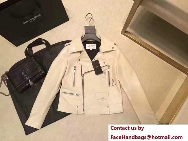 saint lauren classic white ysl motorcycle jacket saint lauren classic white ysl motorcycle jacket