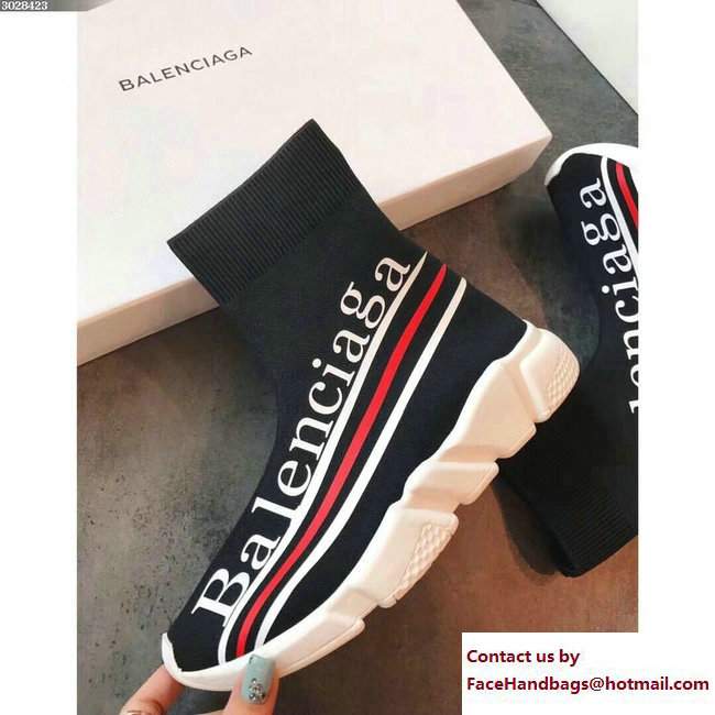 Balenciaga 2017 Knit Sock Speed Trainers Sneakers Black - Click Image to Close