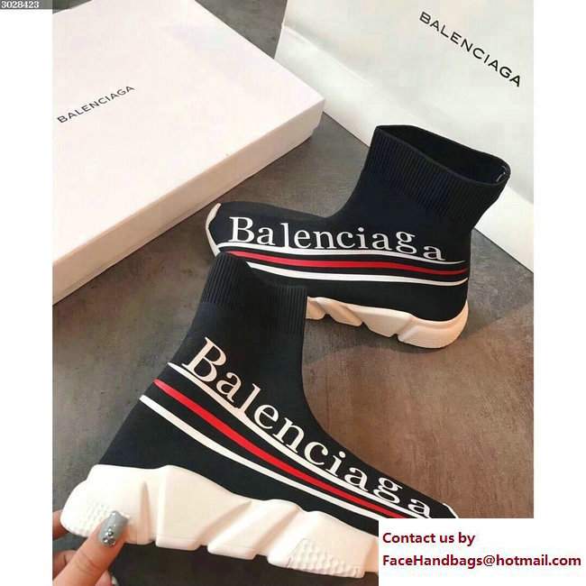 Balenciaga 2017 Knit Sock Speed Trainers Sneakers Black