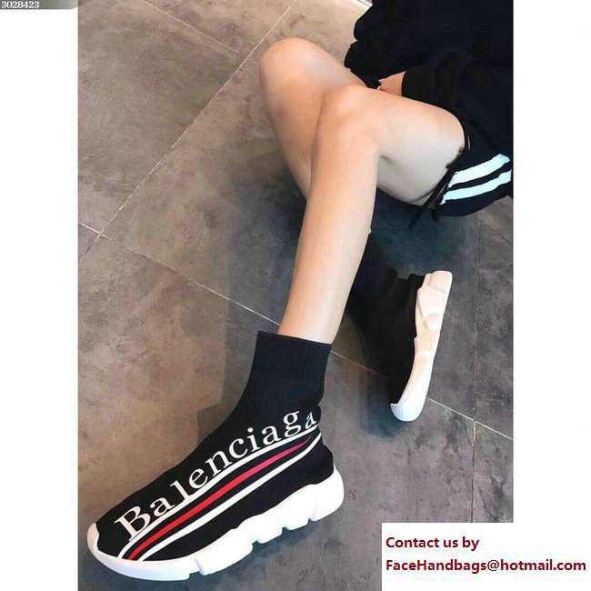 Balenciaga 2017 Knit Sock Speed Trainers Sneakers Black - Click Image to Close