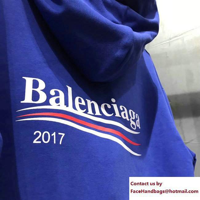 Balenciaga 2017 Print Sweater Blue - Click Image to Close