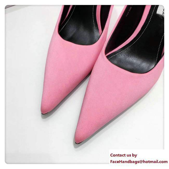 Balenciaga Heel 10cm Extreme Pointed Toe Spandex Knife Pumps Pink 2017 - Click Image to Close