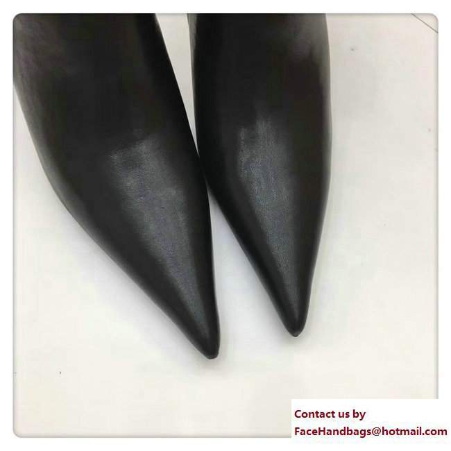 Balenciaga Heel 10cm Feminine Extreme Pointed Toe Knife Bootie Black 2017 - Click Image to Close