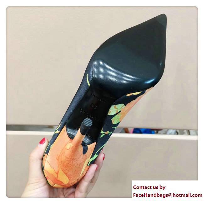 Balenciaga Heel 10cm Height 20cm Extreme Pointed Toe Spandex Knife Bootie Flower Black 2017