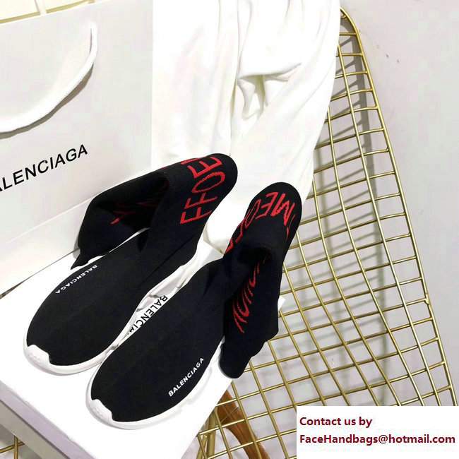 Balenciaga Knit Sock Knee Long Boots YOUCUTMEOFF Black/Red 2017 - Click Image to Close