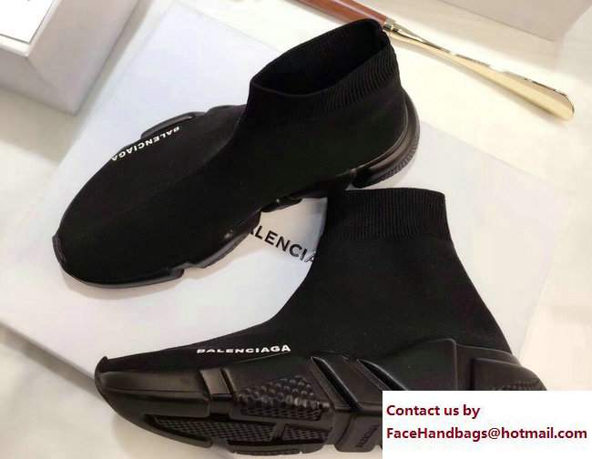 Balenciaga Knit Sock Speed Trainers Sneakers All Black 2017 - Click Image to Close