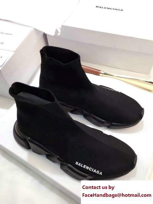 Balenciaga Knit Sock Speed Trainers Sneakers All Black 2017