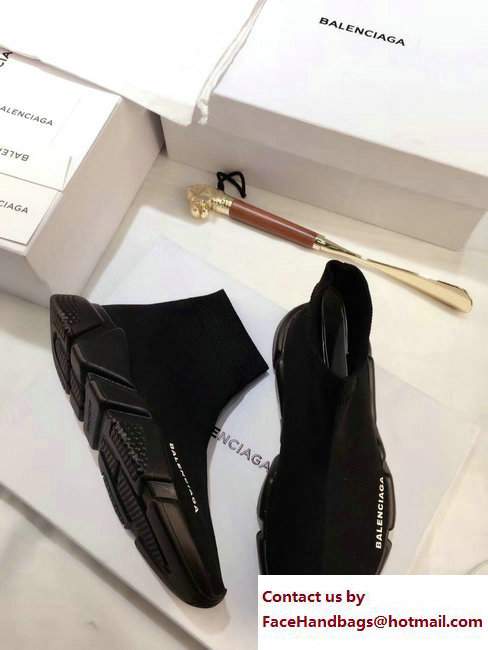Balenciaga Knit Sock Speed Trainers Sneakers All Black 2017