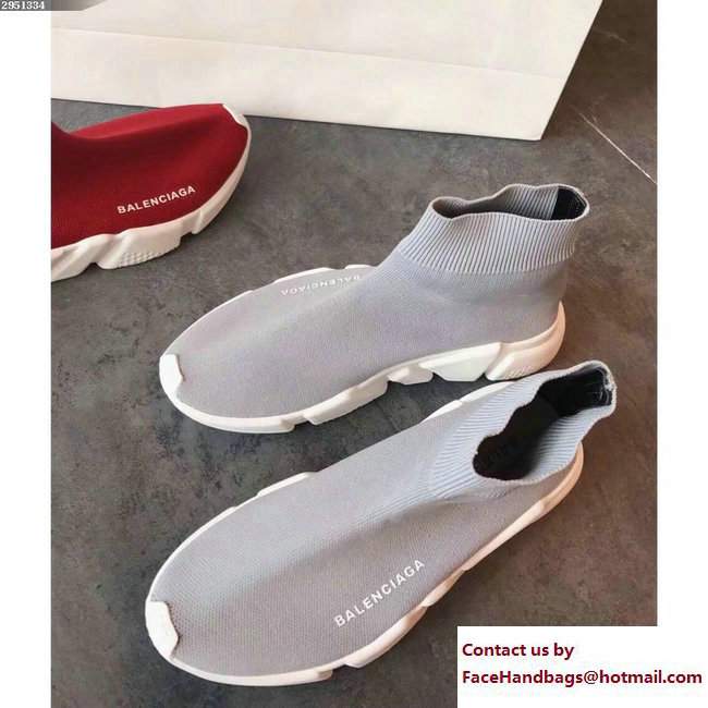 Balenciaga Knit Sock Speed Trainers Sneakers Gray 2017 - Click Image to Close