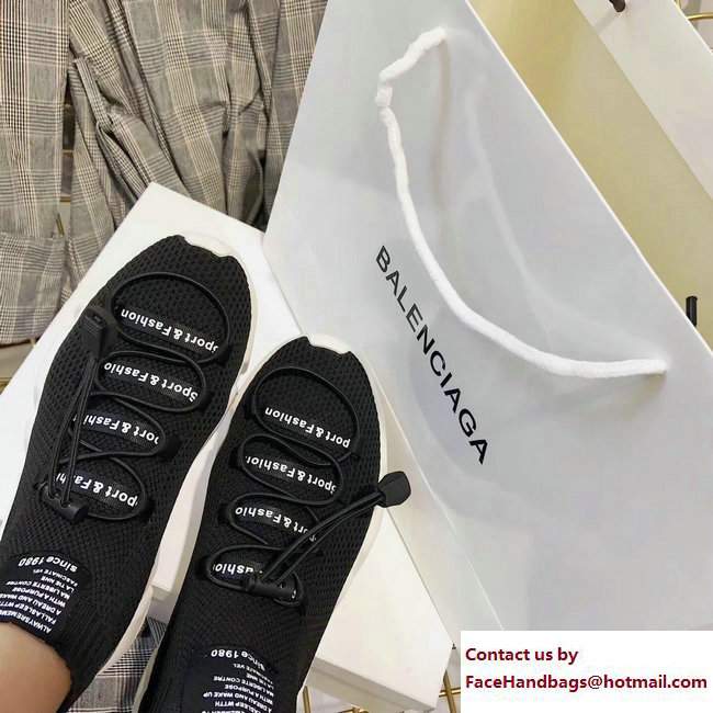 Balenciaga Knit Sock Speed Trainers Sneakers Lacing Black 2017