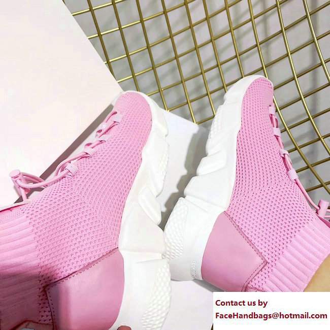 Balenciaga Knit Sock Speed Trainers Sneakers Lacing Pink 2017 - Click Image to Close