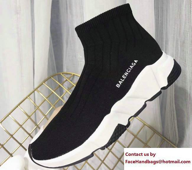 Balenciaga Knit Sock Speed Trainers Sneakers Line Black 2017