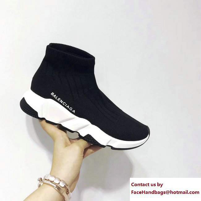 Balenciaga Knit Sock Speed Trainers Sneakers Line Black 2017