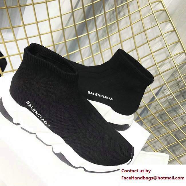 Balenciaga Knit Sock Speed Trainers Sneakers Line Black 2017 - Click Image to Close