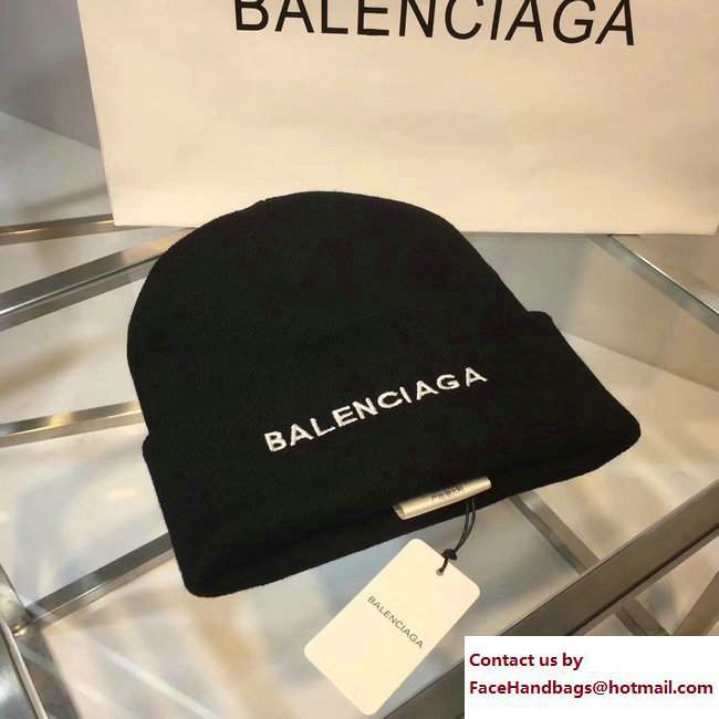 Balenciaga Logo Print Hat Black 2017 - Click Image to Close