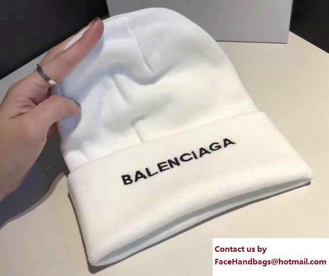 Balenciaga Logo Print Hat White 2017 - Click Image to Close