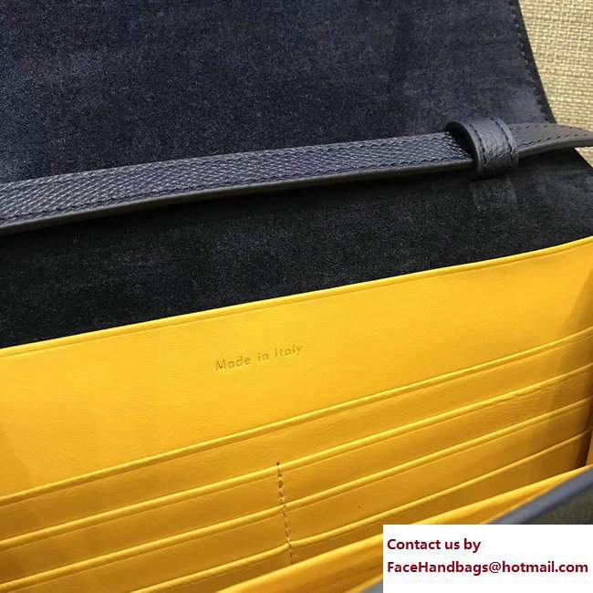 Celine Clutch On Strap 109013 Navy Blue/Yellow - Click Image to Close