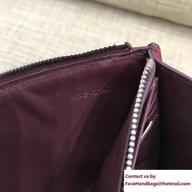 Celine Diagonal Large Flap Wallet On Chain 109053 Burgundy/Red 2017