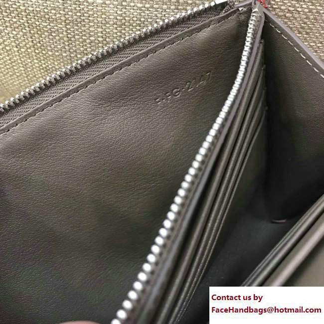 Celine Diagonal Large Flap Wallet On Chain 109053 Etoupe/Red 2017