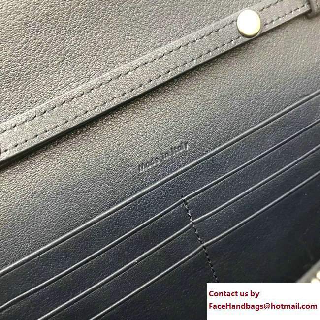 Celine Diagonal Large Flap Wallet On Chain 109053 Navy Blue/Black 2017
