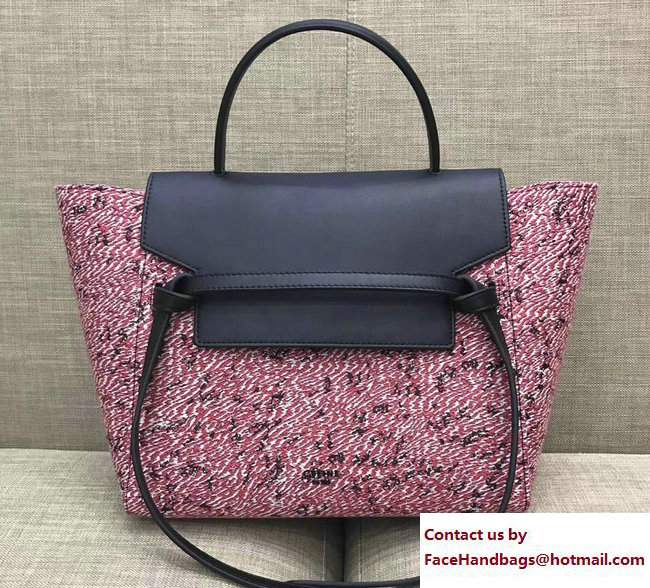 Celine Fuzzy Jacquard Mini Belt Bag 176102 Red 2017 - Click Image to Close
