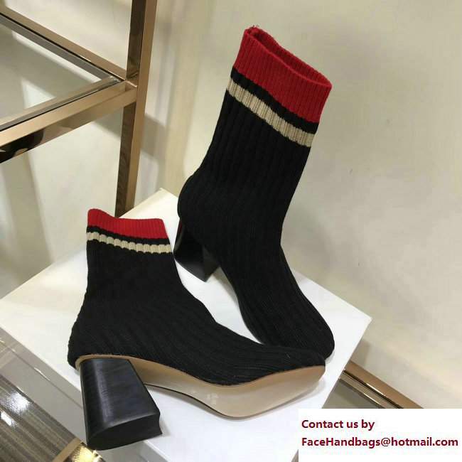 Celine Knit Ballerina Sock Ankle Boots Ribbed 03 2017