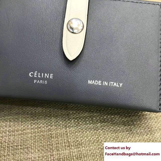 Celine Strap Accordeon Card Holder 104323 Gray/White - Click Image to Close