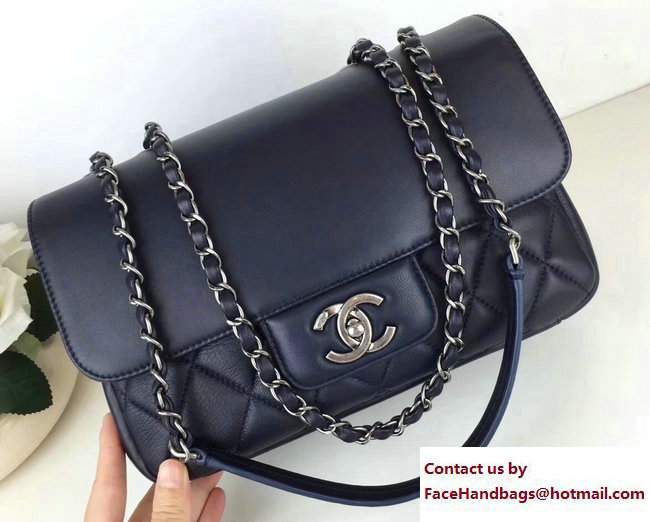 Chanel All About Flap Large Bag A98693 Navy Blue 2017 - Click Image to Close