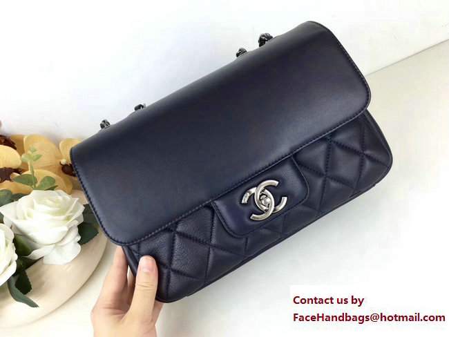 Chanel All About Flap Large Bag A98693 Navy Blue 2017