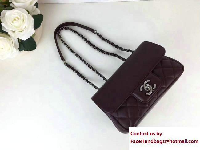 Chanel All About Flap Small Bag A98693 Burgundy 2017