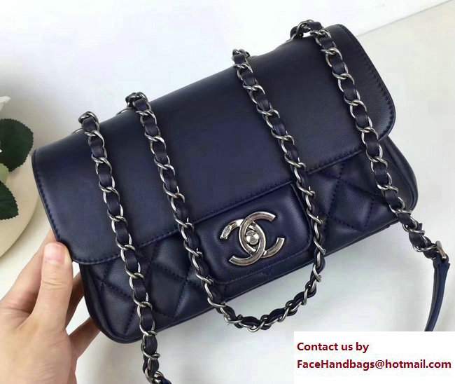 Chanel All About Flap Small Bag A98693 Navy Blue 2017 - Click Image to Close