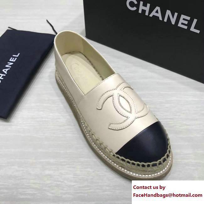 Chanel CC Logo Lambskin Espadrilles G33215 Apricot 2017
